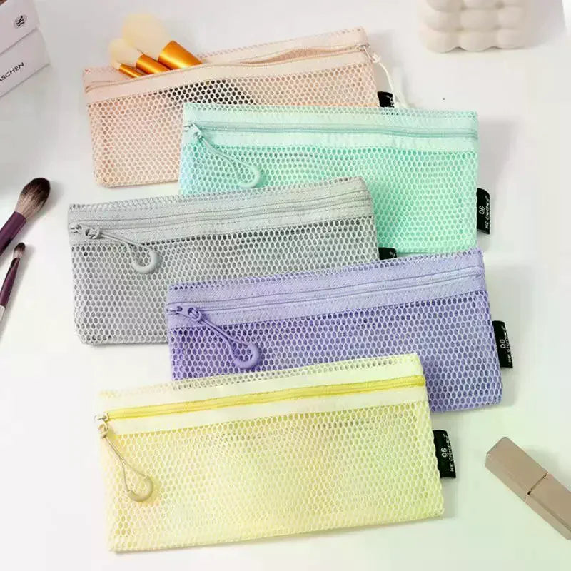 Breathable Mesh Zipper Storage Pouch – Large Capacity Organizer Mesh Storage Pouch Qme