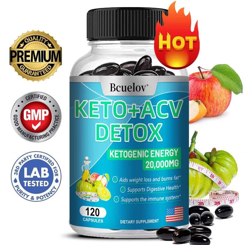 Keto + Apple Cider Vinegar Capsules – Ketogenic Energy Support Dietary Supplement Capsules Qst