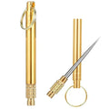 Titanium Brass Toothpick & Fruit Fork | Portable Outdoor Tool Outdoor Multitool Pick Qme Default Title