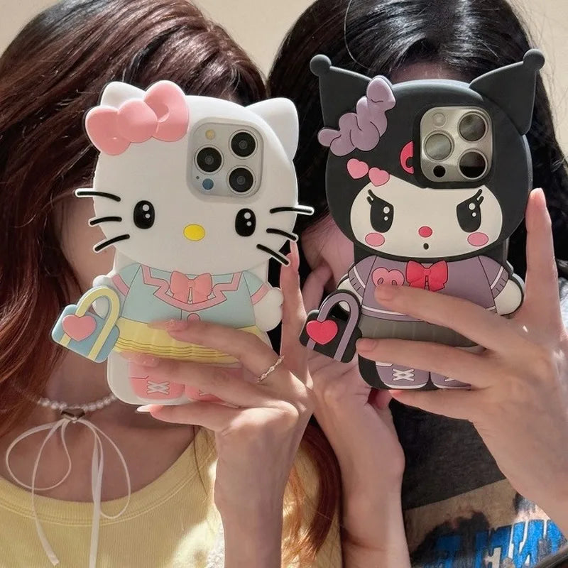 Hello Kitty 3D Silicone iPhone Case 14 15 16 17 | Sanrio Phone Case Qme