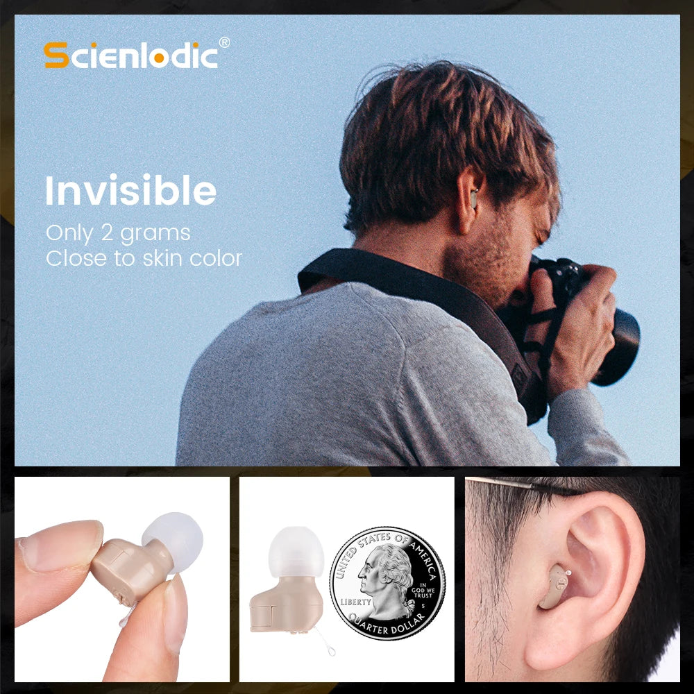 Mini Invisible ITE Sound Amplifier – Adjustable Tone, With Box Personal Sound Amplifier Qst