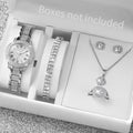 Women's Diamond Roman Dial Square Watch – Silver Steel Strap Women's Fashion Watch Qme Rose