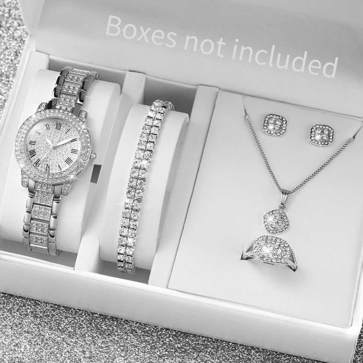 Women's Diamond Roman Dial Square Watch – Silver Steel Strap Women's Fashion Watch Qme Rose