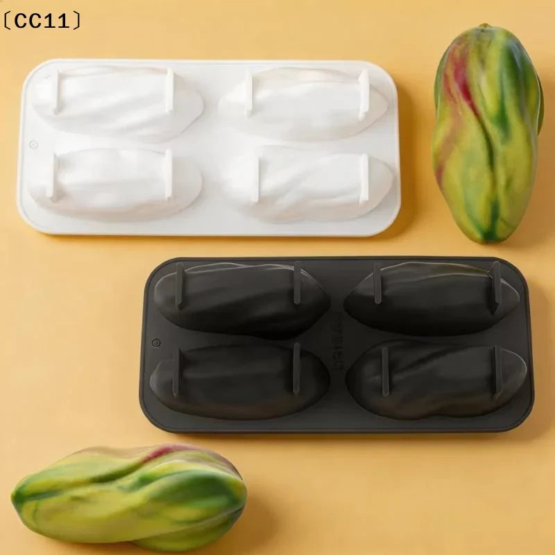 4-Cavity Silicone Mousse Cake & Chocolate Pudding Baking Mold Silicone Baking Mold Qme