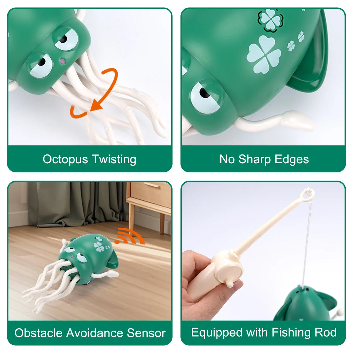 Electric Dancing Squid Octopus Toy with LED Lights for Kids Electronic Kids Toy Qme