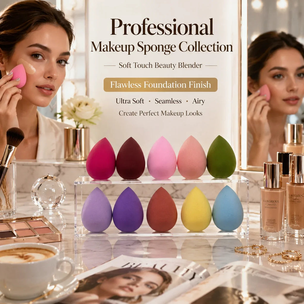 10 Mini Mixed Makeup Sponges & Puffs – DIY Concealer Tools Makeup Sponge Set Qme