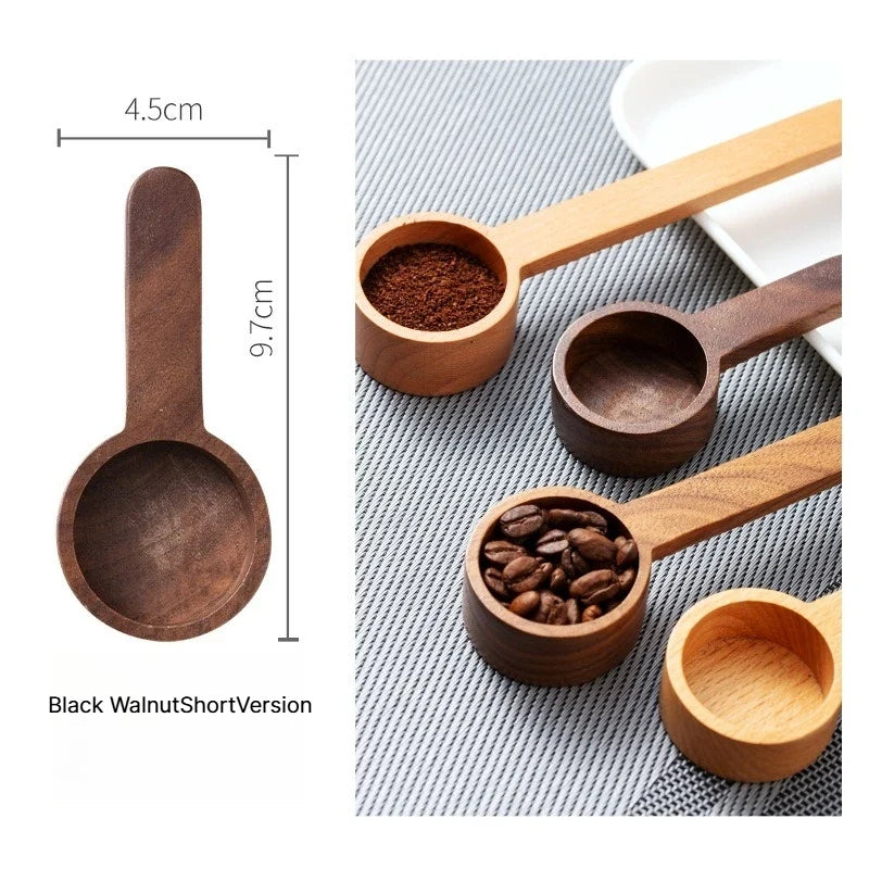 Black Walnut Wood Coffee Measuring Spoon – Precise Gram Scoop Coffee Measuring Spoon Qme Black Walnut Short