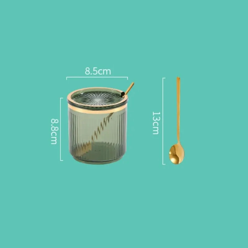 Seasoning Jar with Spoon – Kitchen Spice & Food Storage Bottle Spice Storage Jar Qme