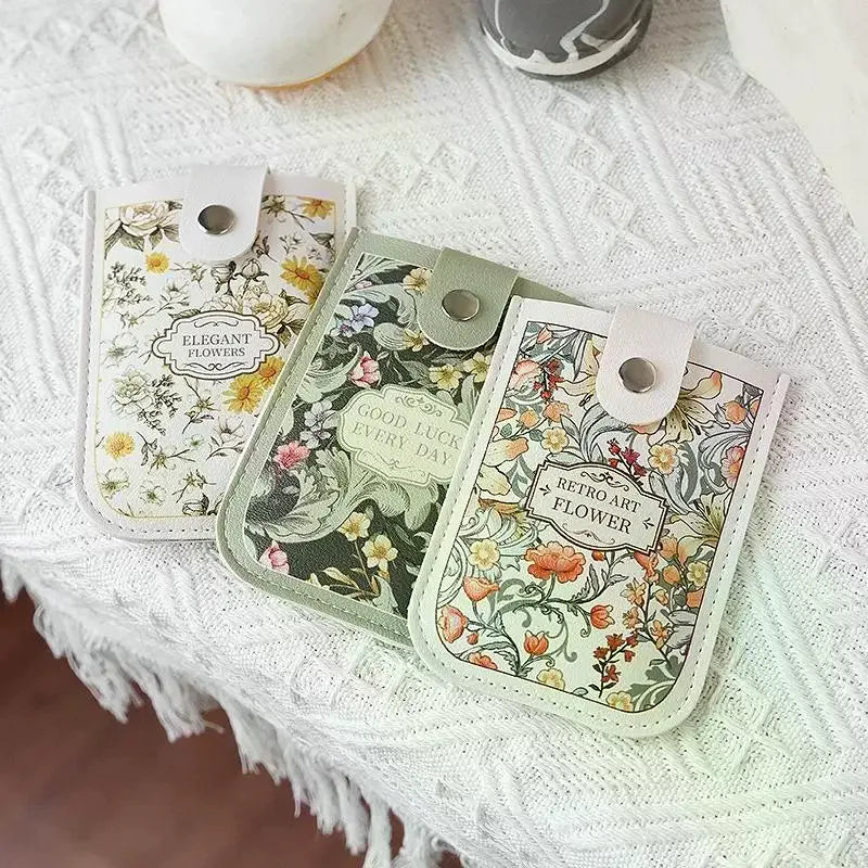 Slim Pull-Out Card Holder Wallet – Floral PVC, Multi-Slot Card Holder Wallet Qme