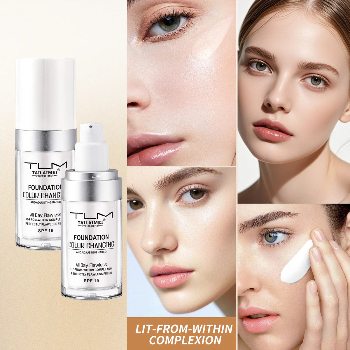 TLM Color-Changing Liquid Foundation & Concealer 30ml Liquid Foundation Qst