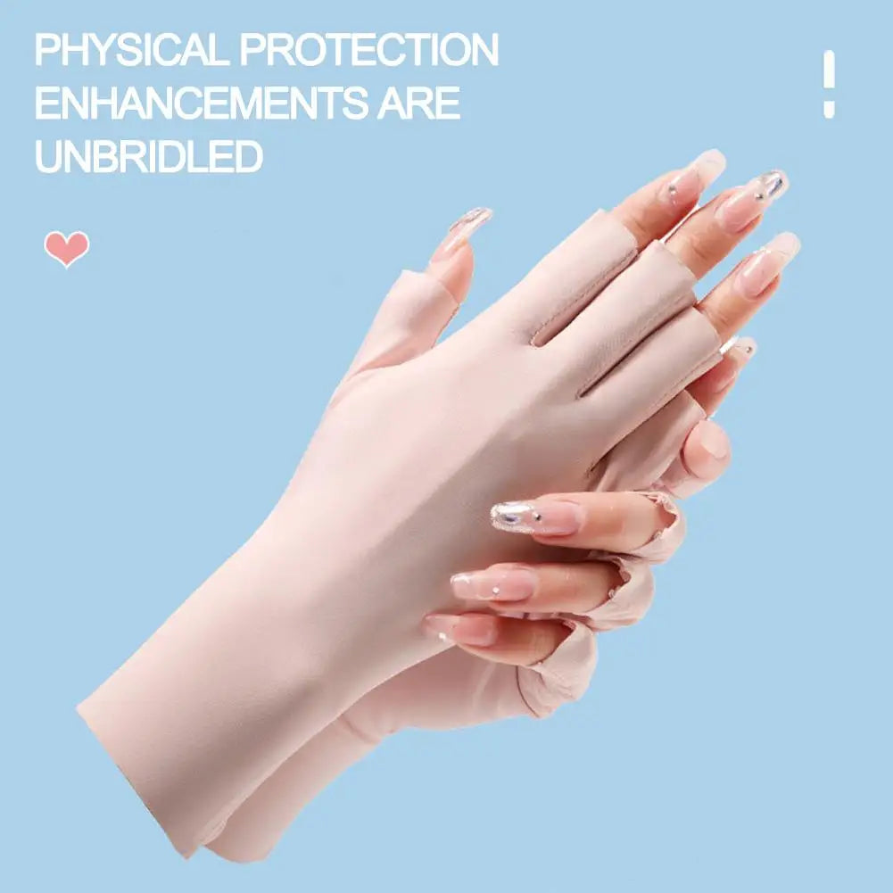 UV Protection Gloves for Nail Art Gel LED Lamp – 1 Pair UV Nail Art Gloves Qme