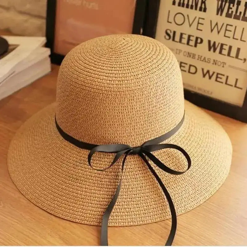 Women's Foldable Wide Brim Straw Beach Hat | Sun Protection Wide Brim Straw Hat Qme