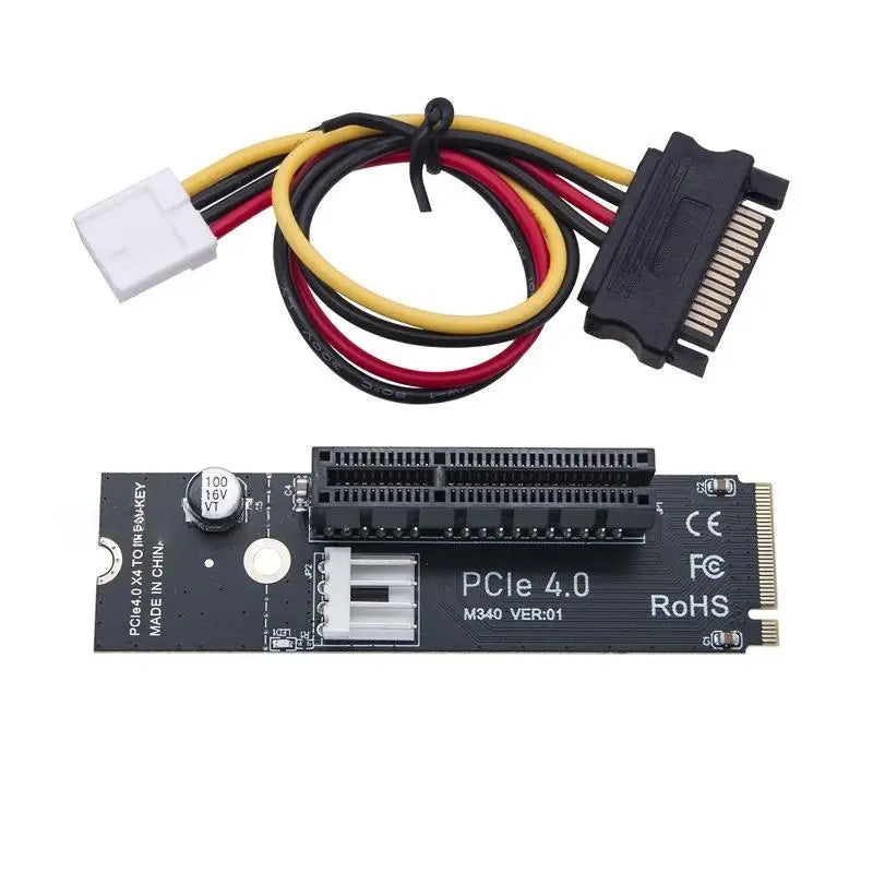 M.2 Key-M to PCIe 4.0 X4 Riser Adapter Card for Desktop SSD PCIe Riser Adapter Qme A1 No plug