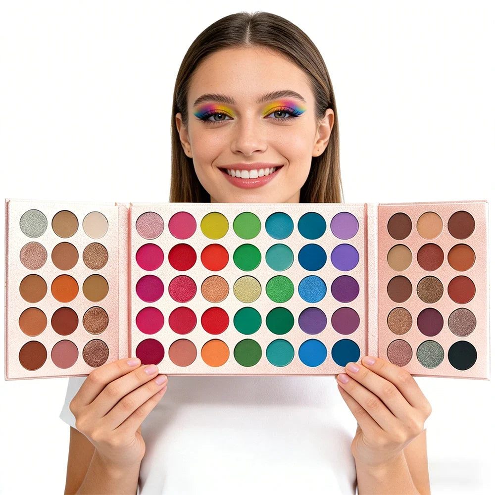 65-Color Rose Gold Eyeshadow Palette – Matte & Shimmer Eyeshadow Palette Qme