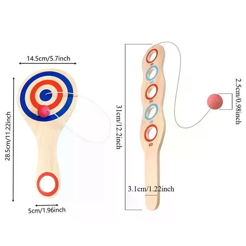 Wooden Paddle Ball Game – Hand-Eye Coordination Training Toy Paddle Ball Toy Qme