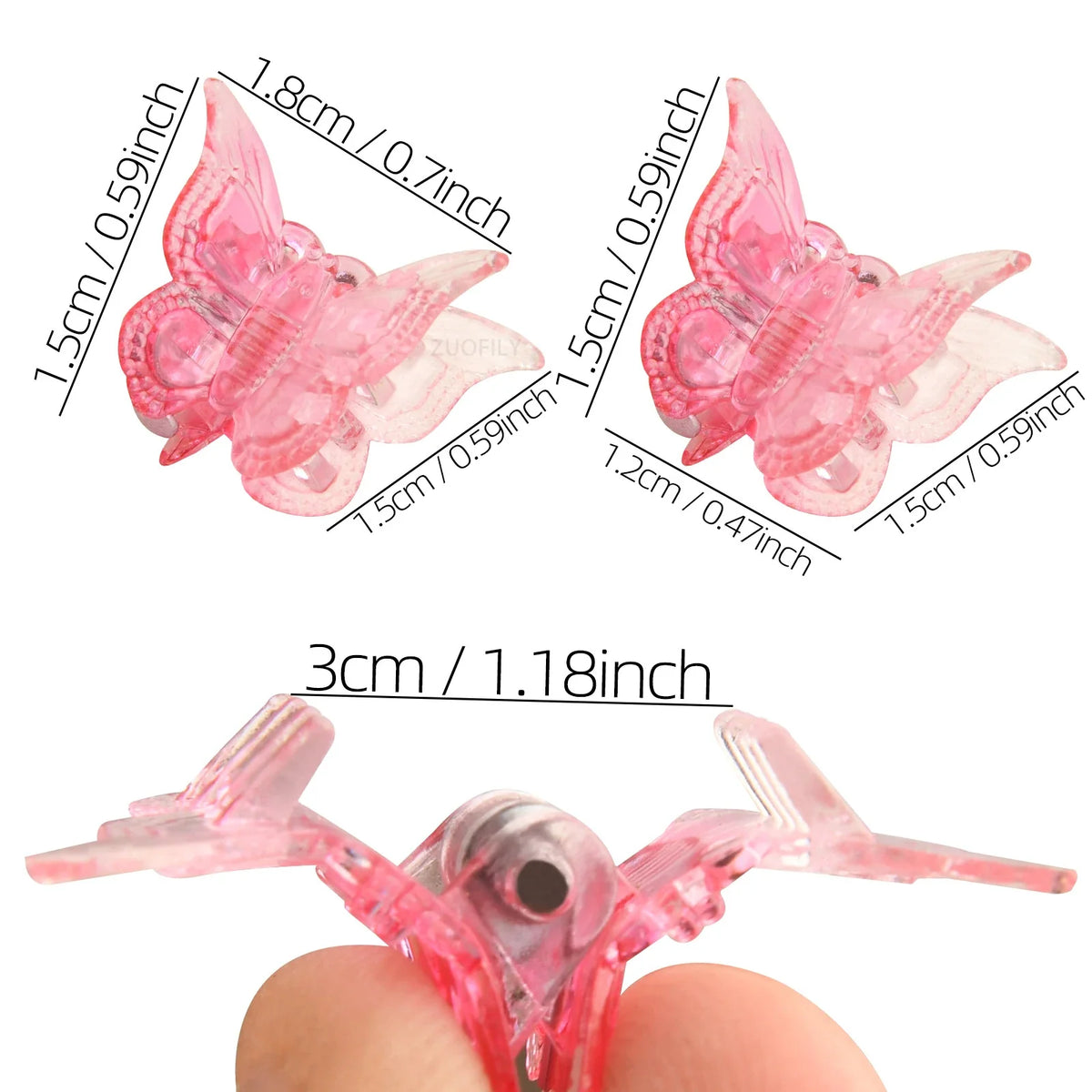 Colorful Butterfly Hair Claw Clips Mini Gradient Barrettes Hair Claw Clips Qme