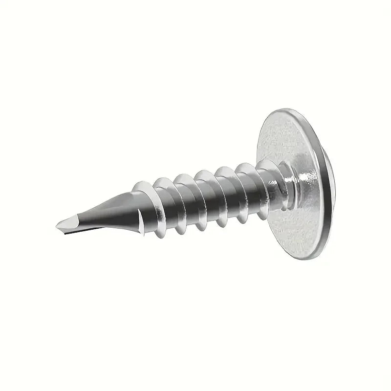Round Head Self-Tapping Screws with Pad – 100pcs Titanium Steel Self-Tapping Screws Qme
