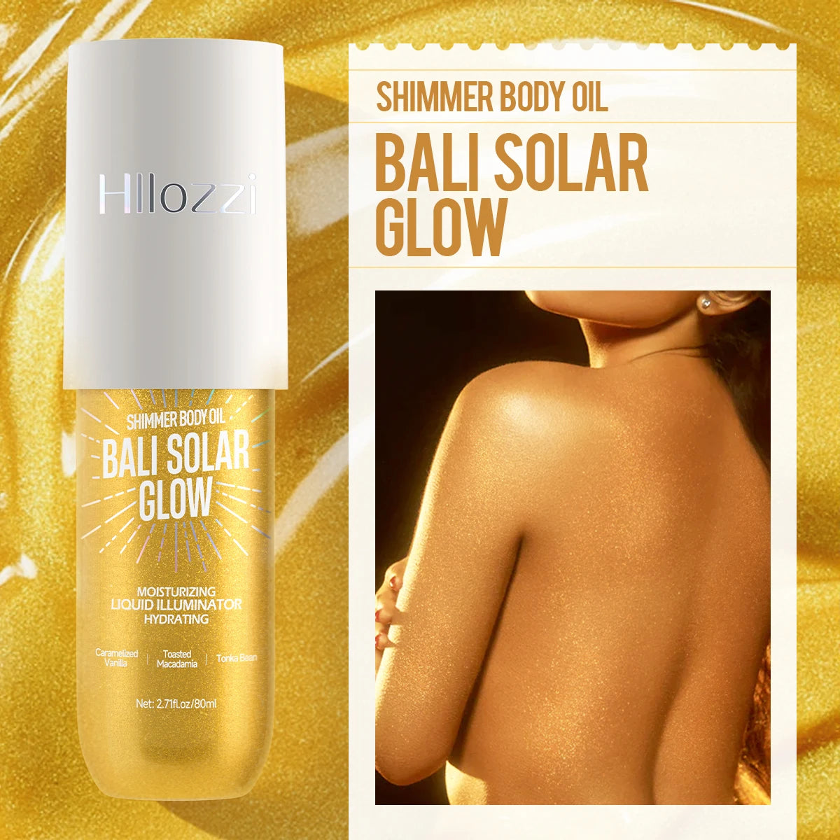 Shimmering Body Highlighter Cream – Long-Lasting Glow Body Highlighter Cream Qst BALI SOLAR GLOW 80g