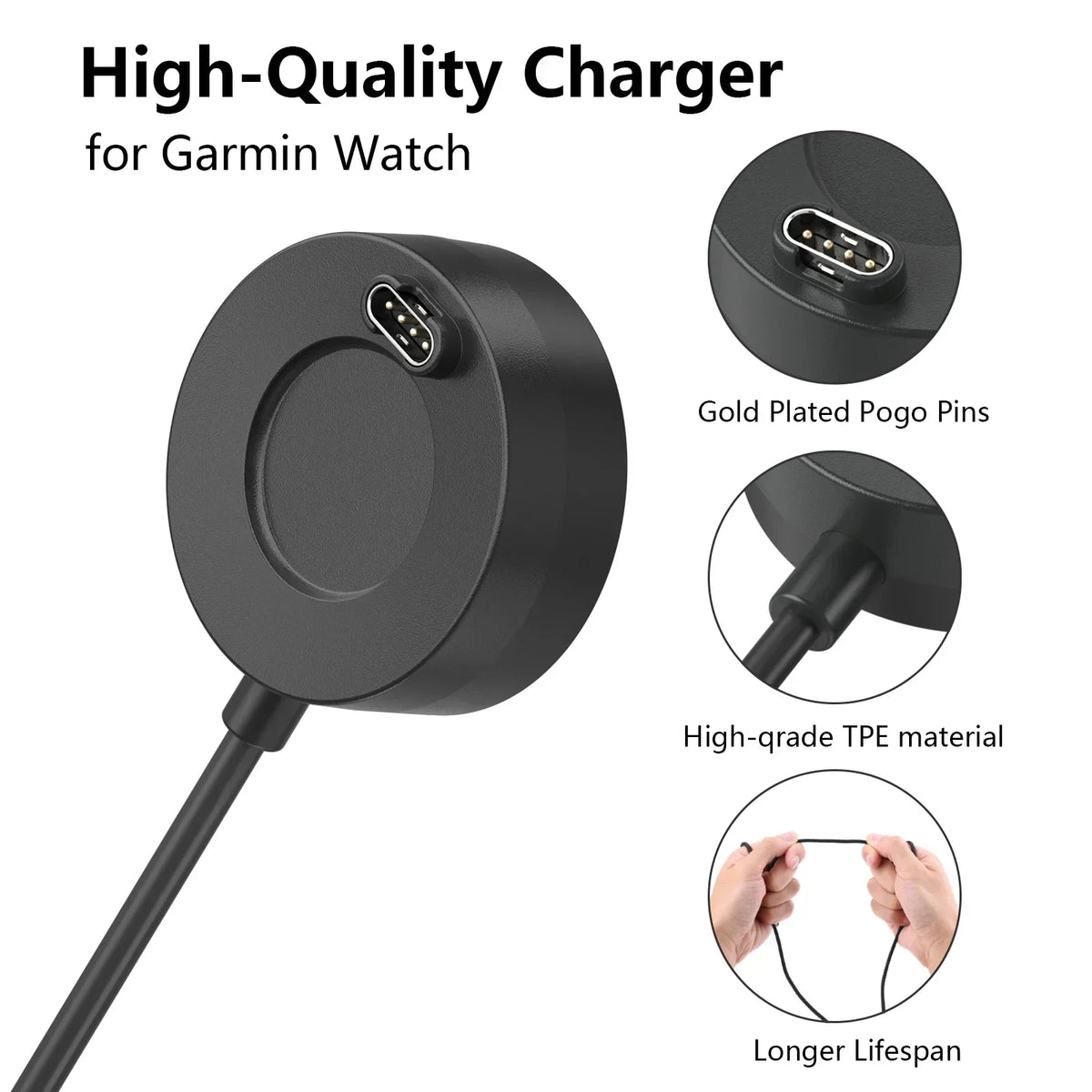Magnetic Charger for Garmin Vivoactive 3/4, Fenix 5/6, Venu 2 Smartwatch Charger Qme
