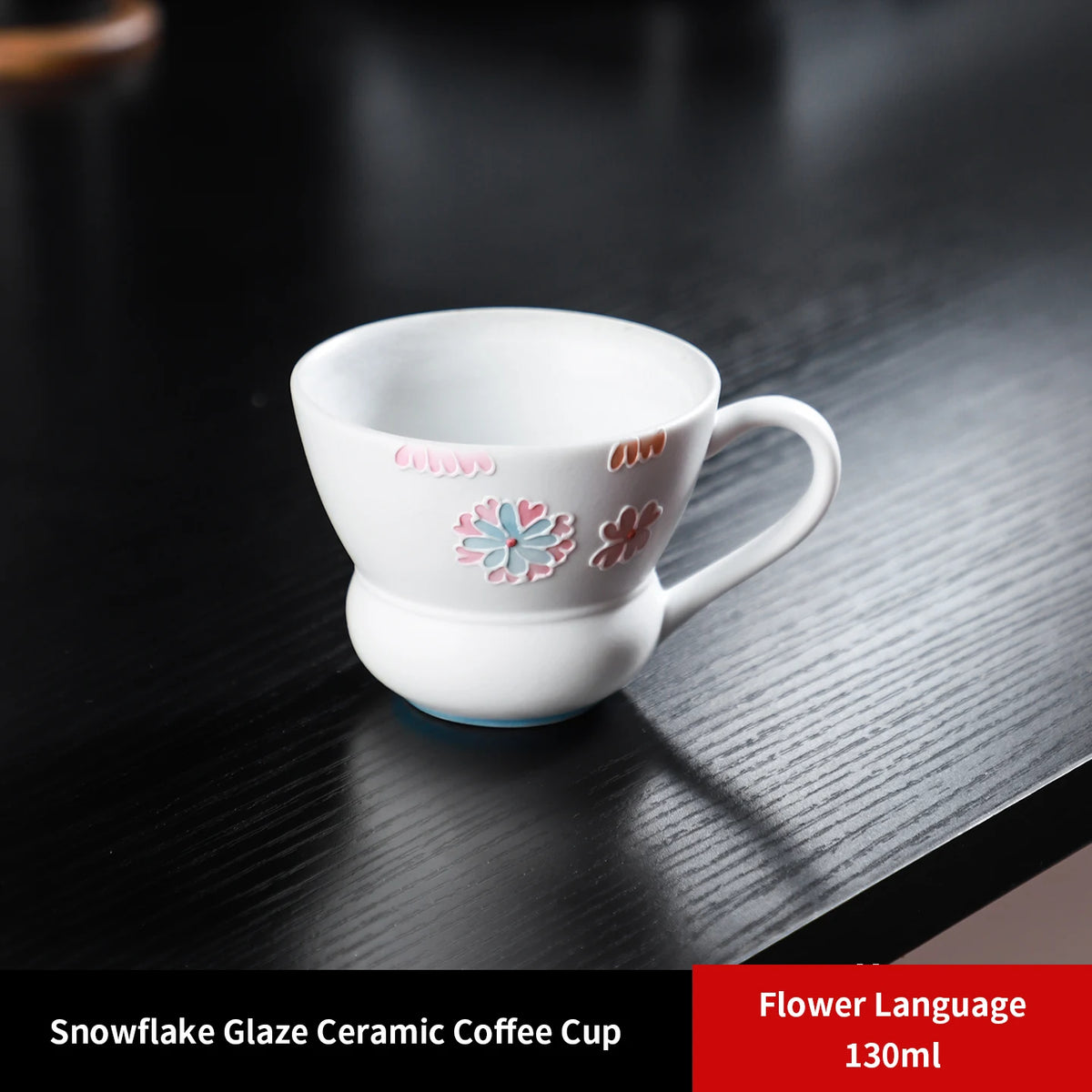 Bincoo Hand-Painted Floral Cat Mini Ceramic Espresso Cup Ceramic Espresso Cup Qst Flower 130ml