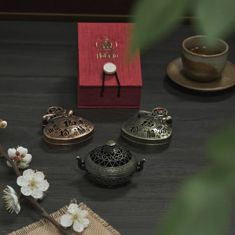 Mini Metal Incense Burner – Pagoda, Lotus & Fu Pouch Styles Incense Burner Qme