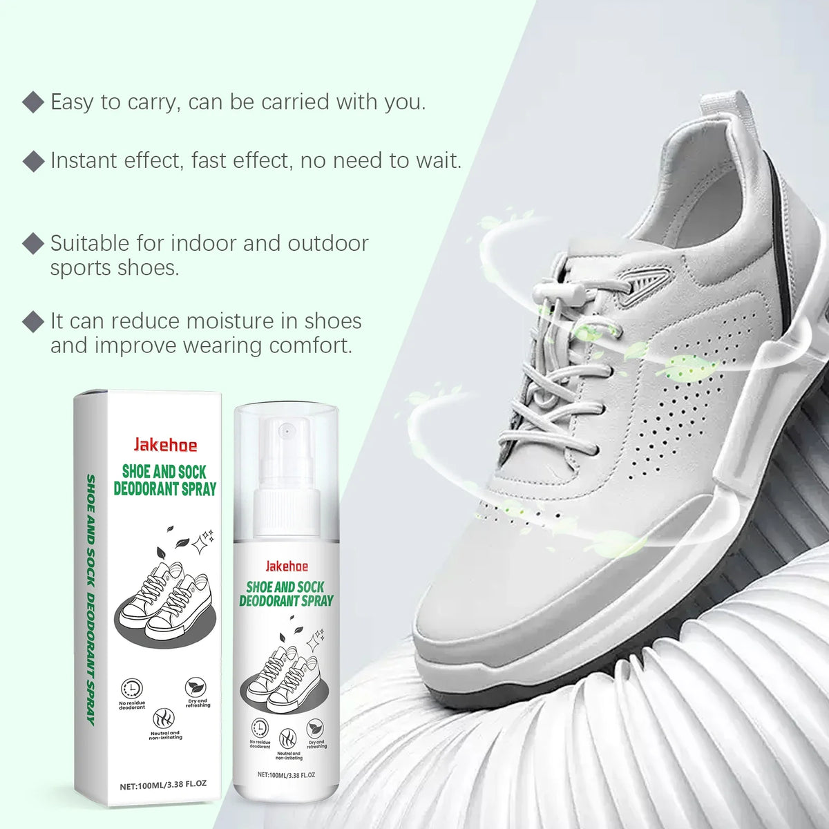 Shoe & Sock Deodorizing Spray | Antibacterial, Long-Lasting Shoe Deodorizing Spray Qme