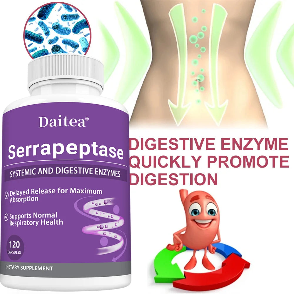 Serrapeptase Delayed Release Capsules | Proteolytic Enzyme Enzyme Supplement Qst
