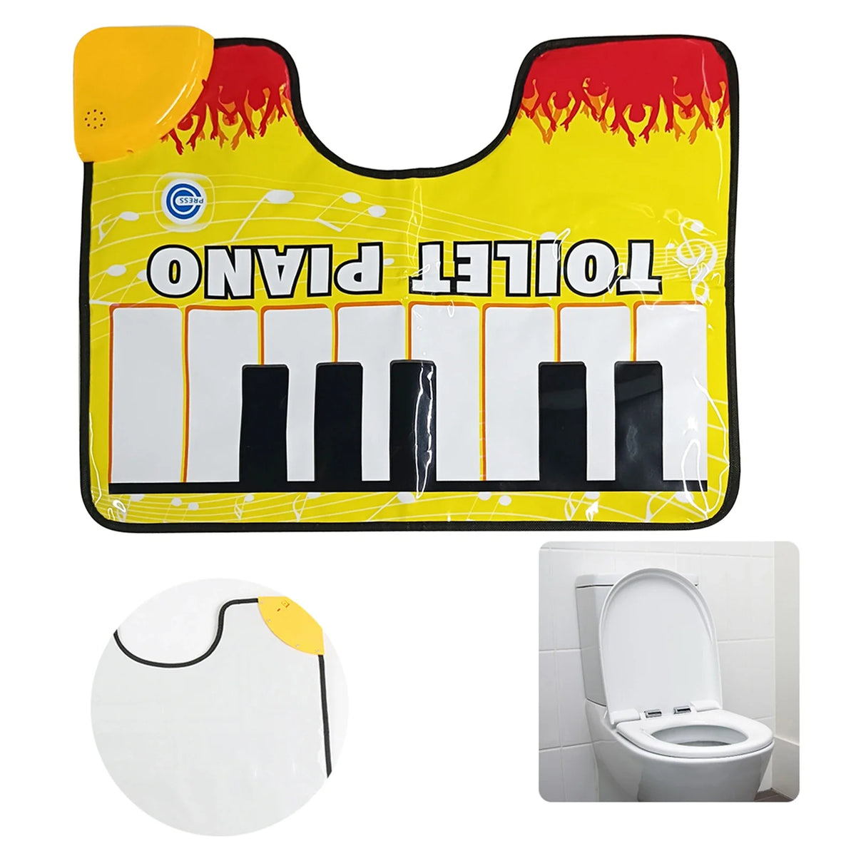 Piano Keyboard Toilet Mat – Funny Musical Bathroom Rug Novelty Bathroom Mat Qme
