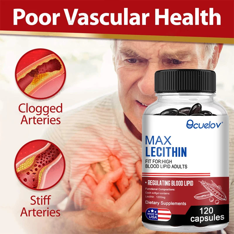 Lecithin 1200mg Capsules – Sunflower, Vegan, Non-GMO Lecithin Supplement Qst