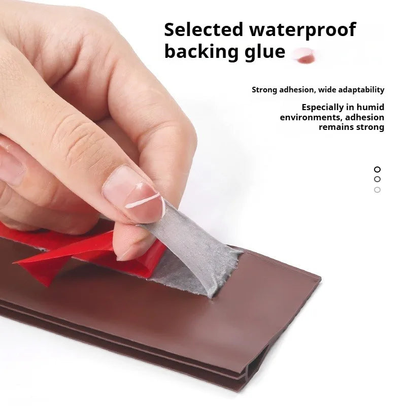 TPE Door Bottom Gap Sealing Strip Self-Adhesive 3-Layer 1M Door Weather Stripping Qme