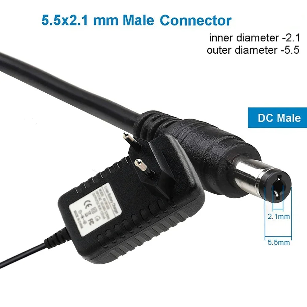 Universal DC Power Cord for Nail Art UV/LED Lamp | DC 5.5×2.1mm Nail Lamp Power Cord Qme