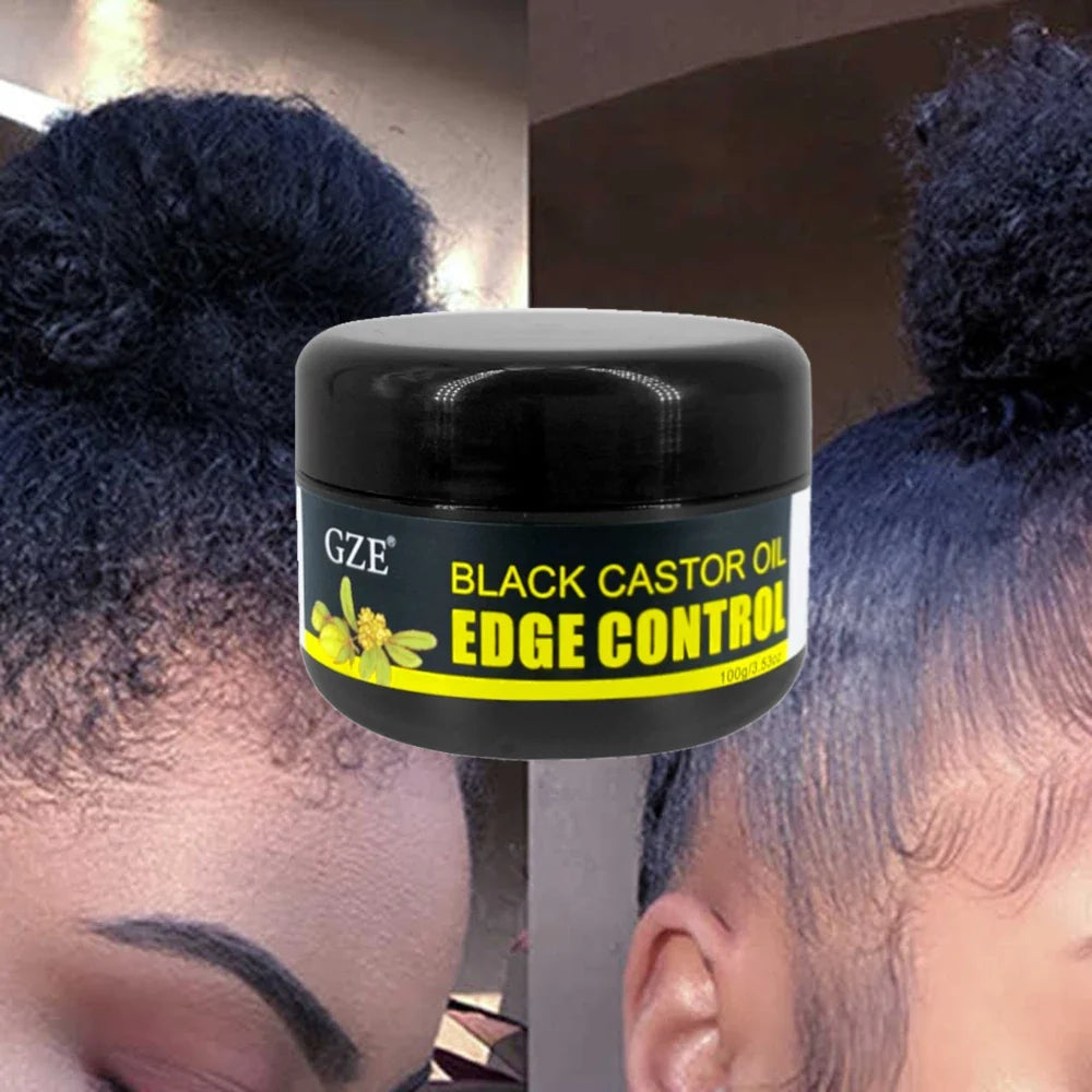 GZE African Black Castor & Coconut Oil Edge Control Hair Gel Edge Control Gel Qme
