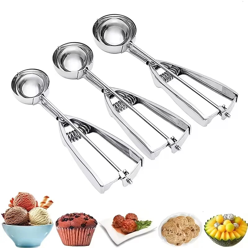 Stainless Steel Ice Cream Scoop & Fruit Spoon | Kitchen Tool Kitchen Scoop Tool Qst