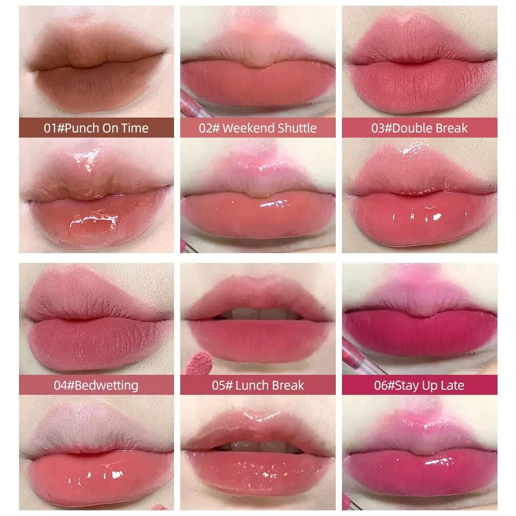 CACE Double-Ended Lip Gloss & Matte Mud Glaze – 6 Shades Dual Lip Gloss Qme