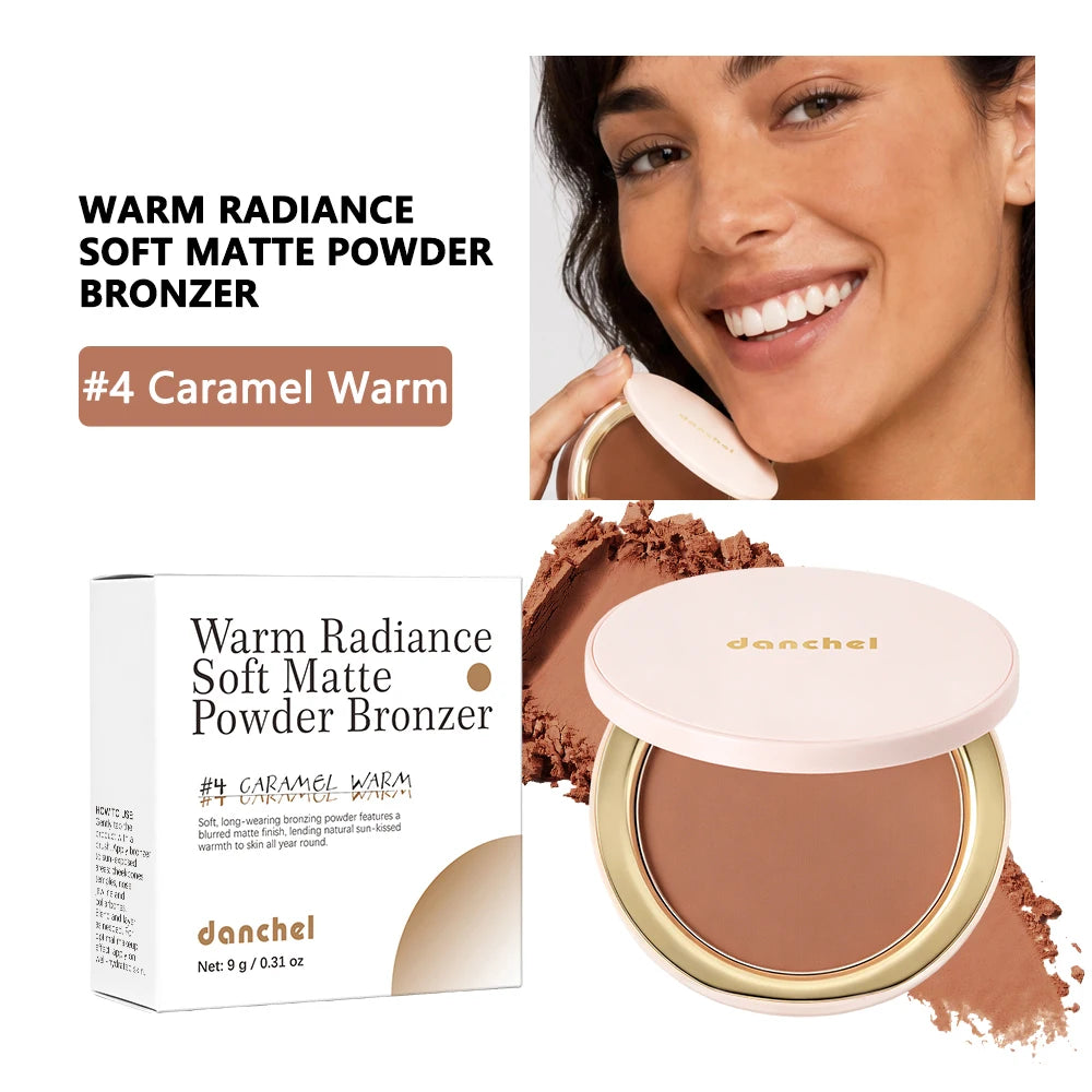 DANCHEL Matte Contour Powder – Soft Focus Sculpting Pressed Powder Contour Powder Qst 04