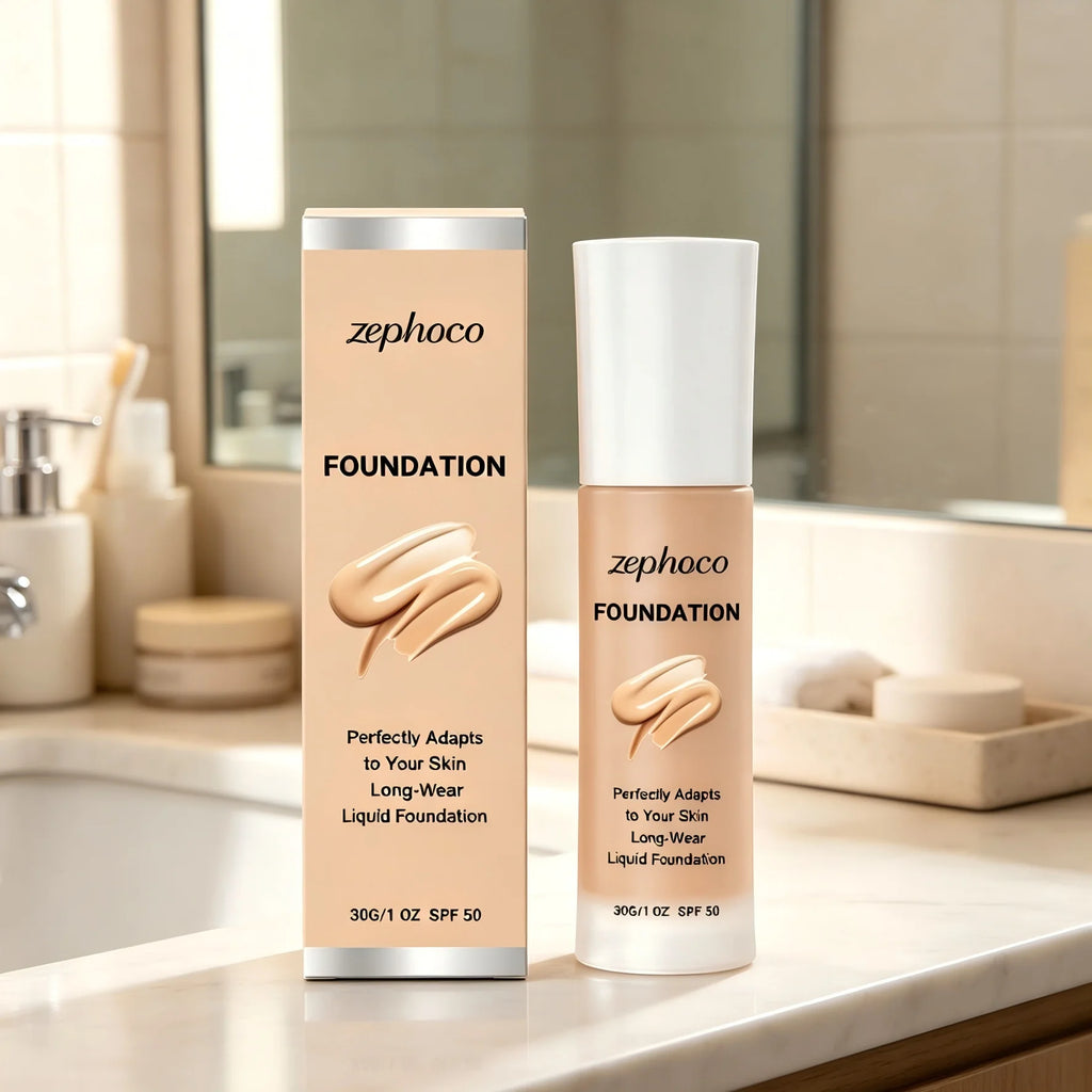 Zephoco Full Coverage Liquid Foundation – Matte & Waterproof Liquid Foundation Qst