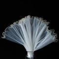 Pearl Tulle Flower Wrapping Net – Gold Wave Edge Floral Bouquet Floral Wrapping Net Qme white