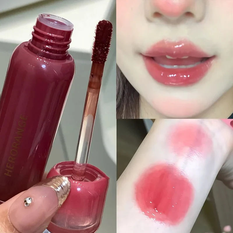 Rose Cherry Tinted Lip Gloss – Mirror Hydrating Glaze Plumper Tinted Lip Gloss Qme