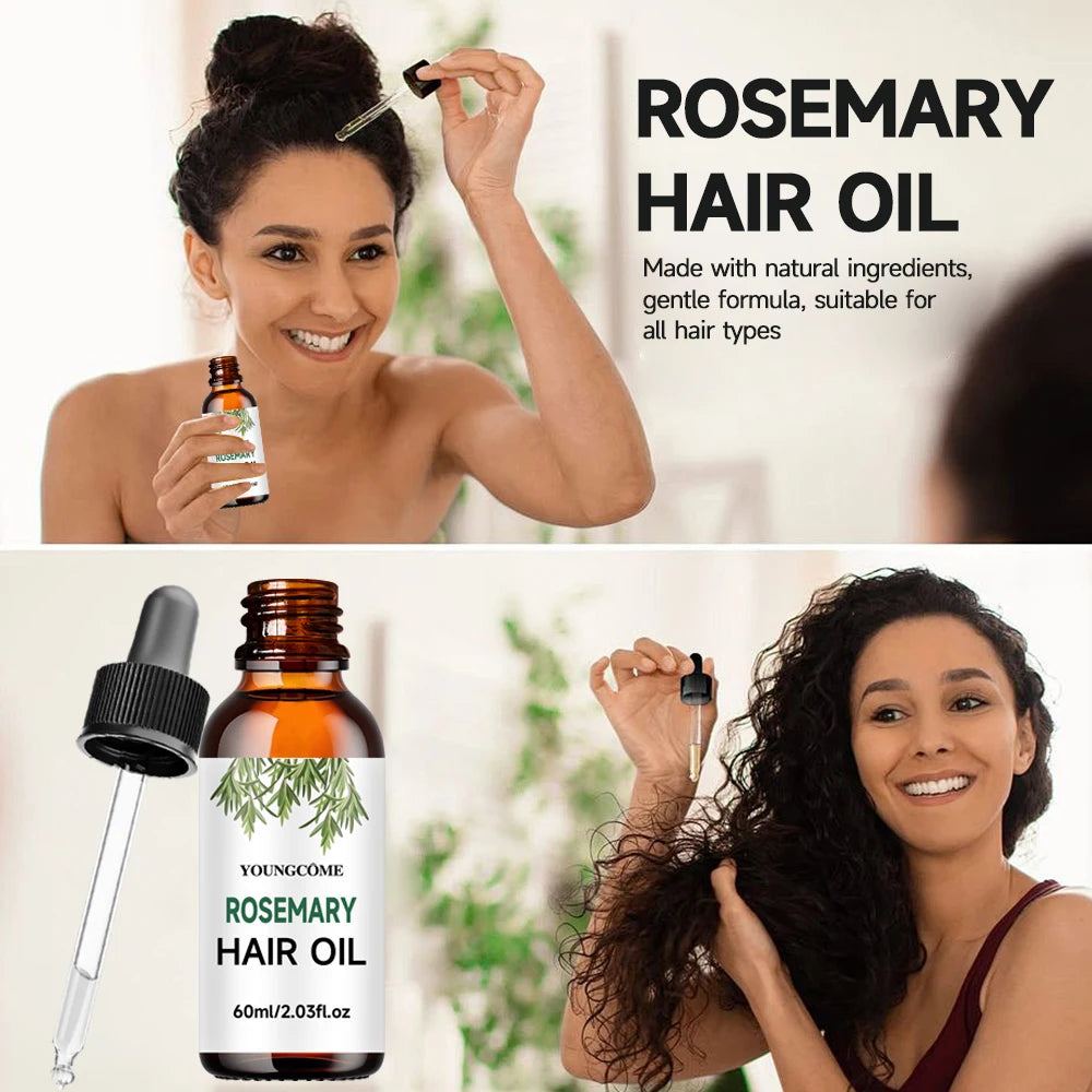 YOUNGCOME Rosemary Hair Oil 60ml – Nourish & Strengthen Hair Care Oil Qst