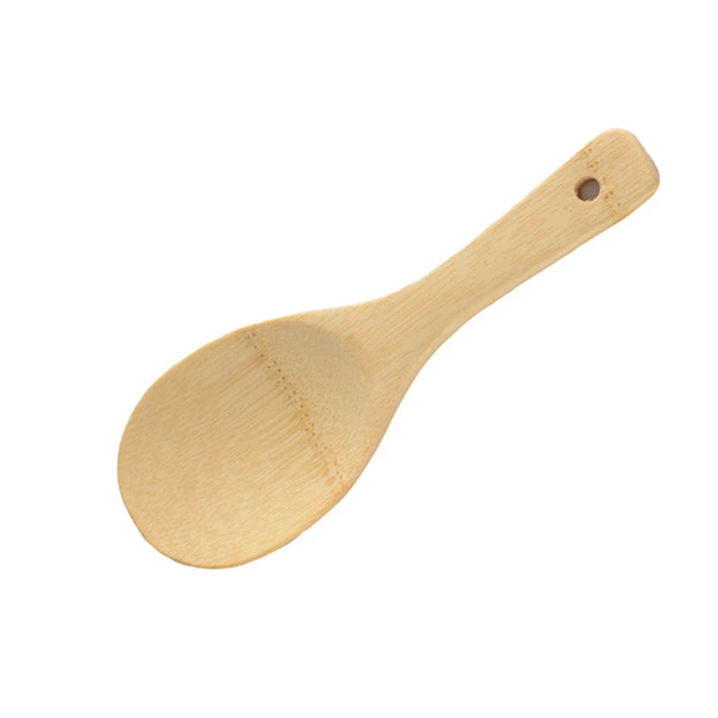 Wooden Rice Paddle Spoon – Natural Acacia & Bamboo Serving Scoop Wooden Serving Spoon Qst