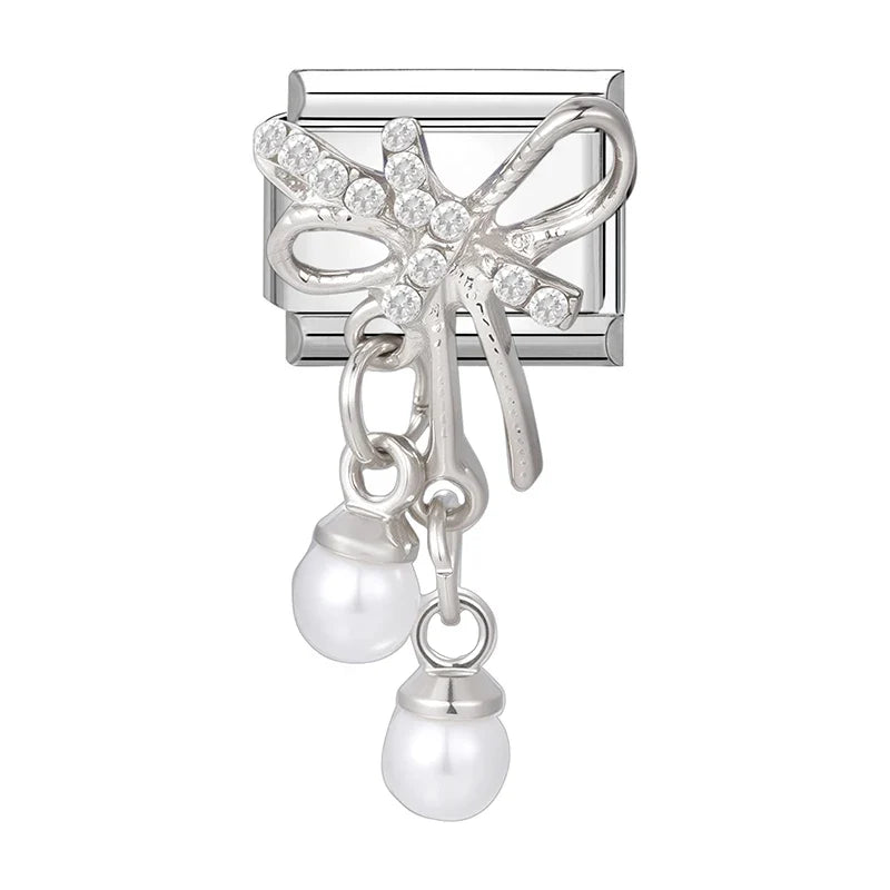 Zircon Butterfly Heart Italian Charm Links – 41 Colors
