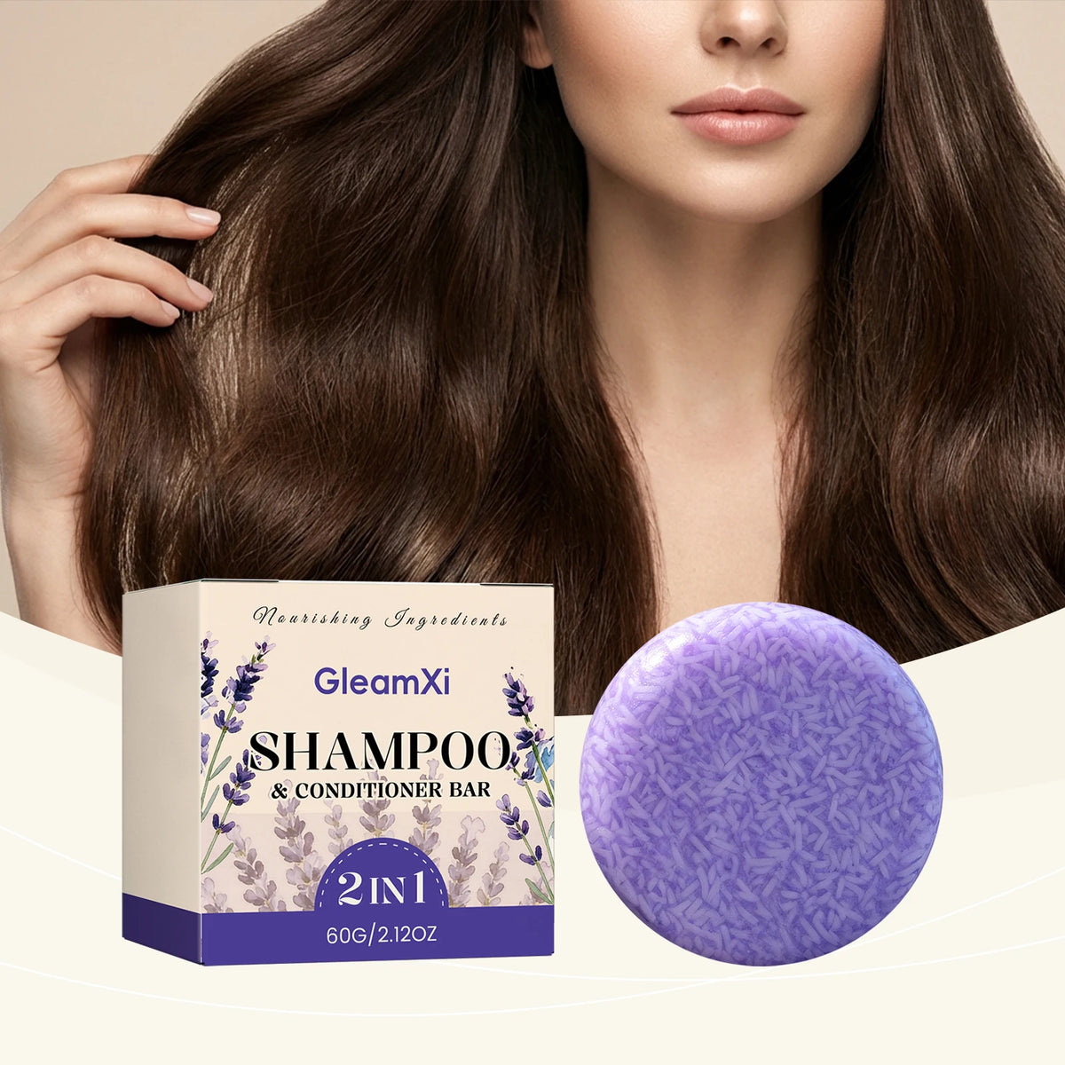 Gleamxi Lavender Shampoo Soap Bar – Oil Control & Dandruff Shampoo Bar Qst