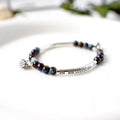 Handmade Ceramic Lotus Bracelet | Boho Pendant Jewelry Ceramic Bracelet Qme Sapphire blue