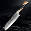 Xituo 7" Damascus Santoku Knife – VG10 67-Layer Steel Damascus Santoku Knife Qst Santoku Knife