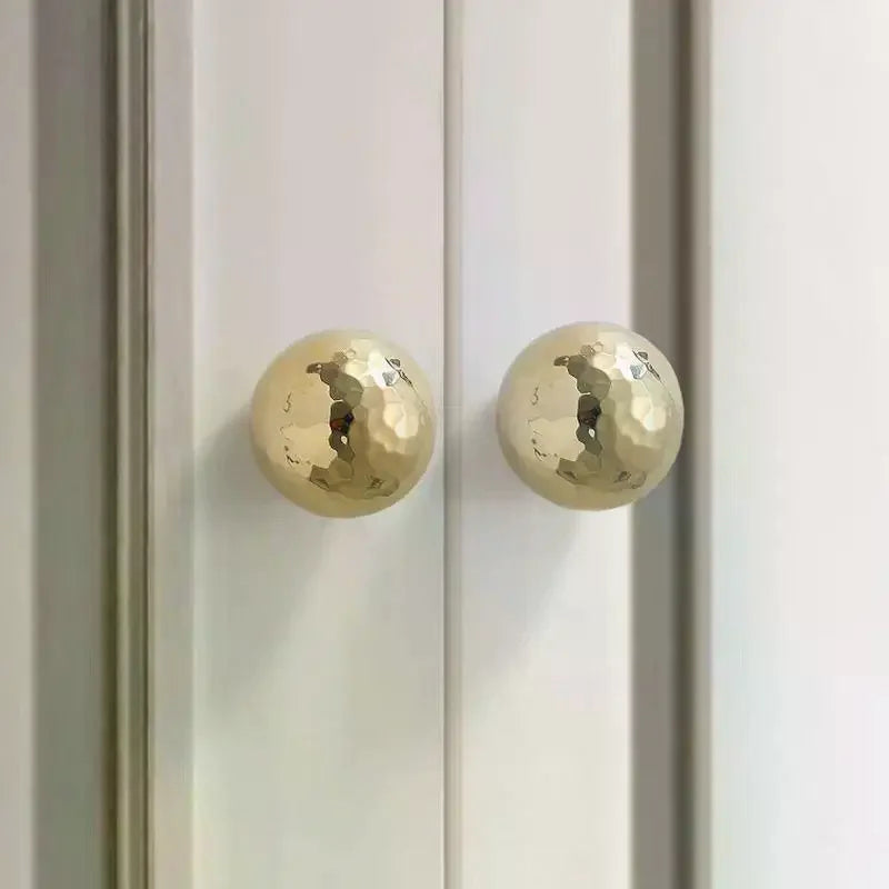 Brass Ball Cabinet Pull Handles – Hand-Forged Hammer Finish Cabinet Pull Handles Qme