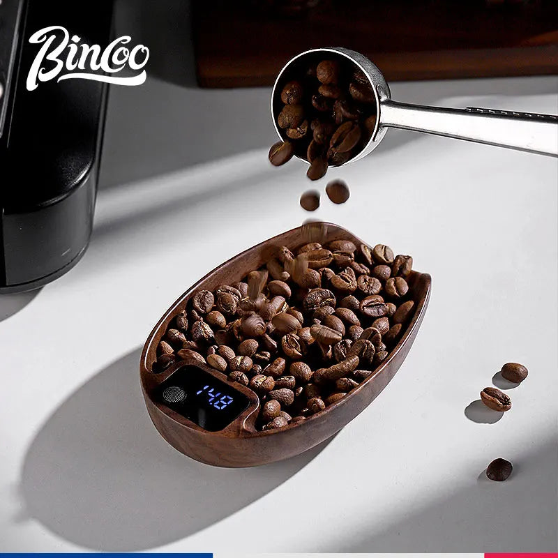 Bincoo LED Coffee Scale – Rechargeable Electronic Bean Tray Coffee Kitchen Scale Qst
