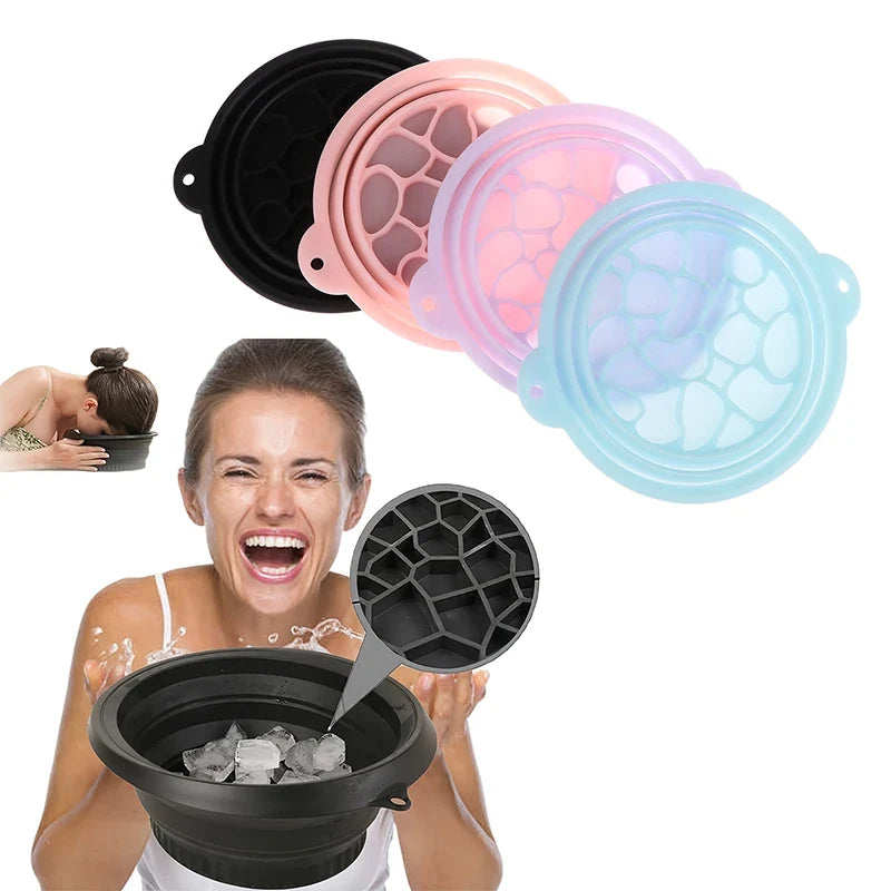 Foldable Silicone Face Ice Bath Bowl – Portable Facial Basin Facial Plunge Basin Qme