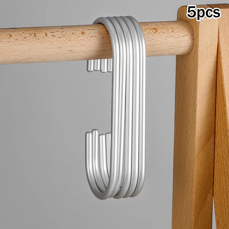 C-Shape Closet Organizer Hooks for Clothes, Bags & Hats | Gold/Silver Closet Organizer Hooks Qme A