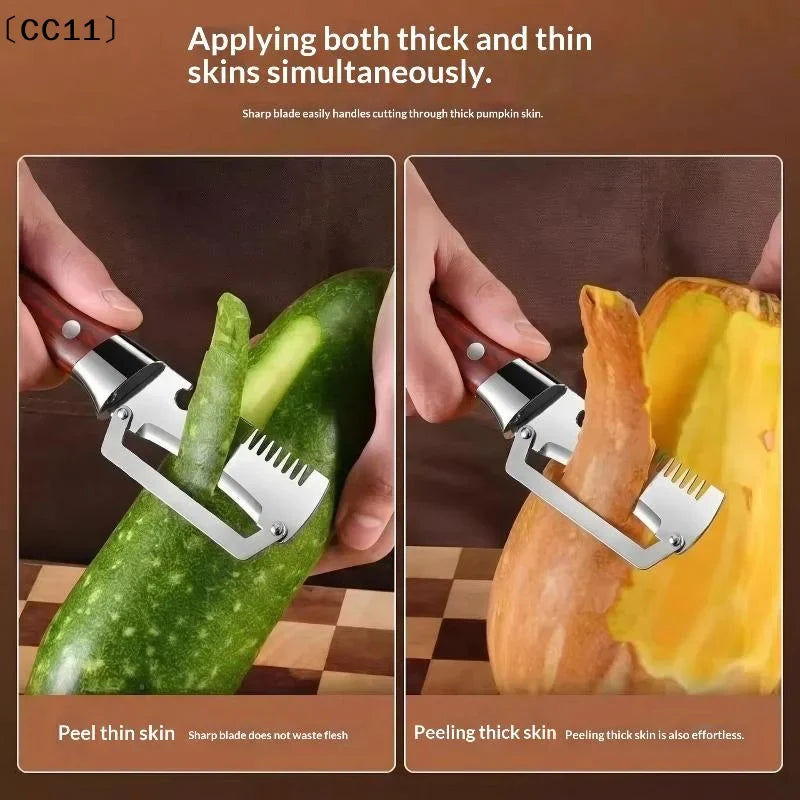 3-in-1 Serrated Vegetable Peeler Knife & Bottle Opener Vegetable Peeler Tool Qme
