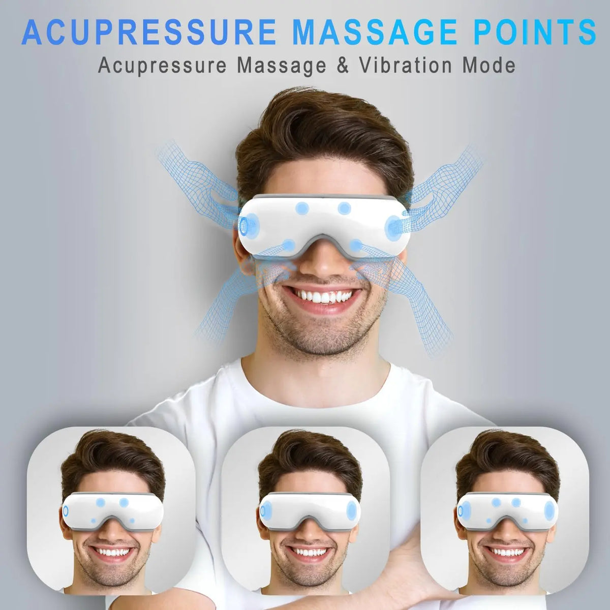 VIMYSHOW Eye Massager – Air Pressure Vibration Rechargeable Mask Eye Massager Mask Qst